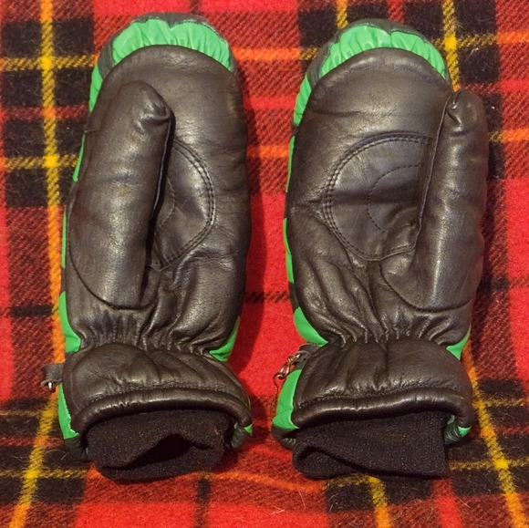 Vintage Leather Ski Gloves Mittens Mens S/M - Picture 2 of 6